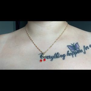 Crystal sparkly cherry necklace